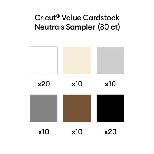 Value Cardstock, Neutrals Sampler - 8.5 in x 11 in (80 ct)
