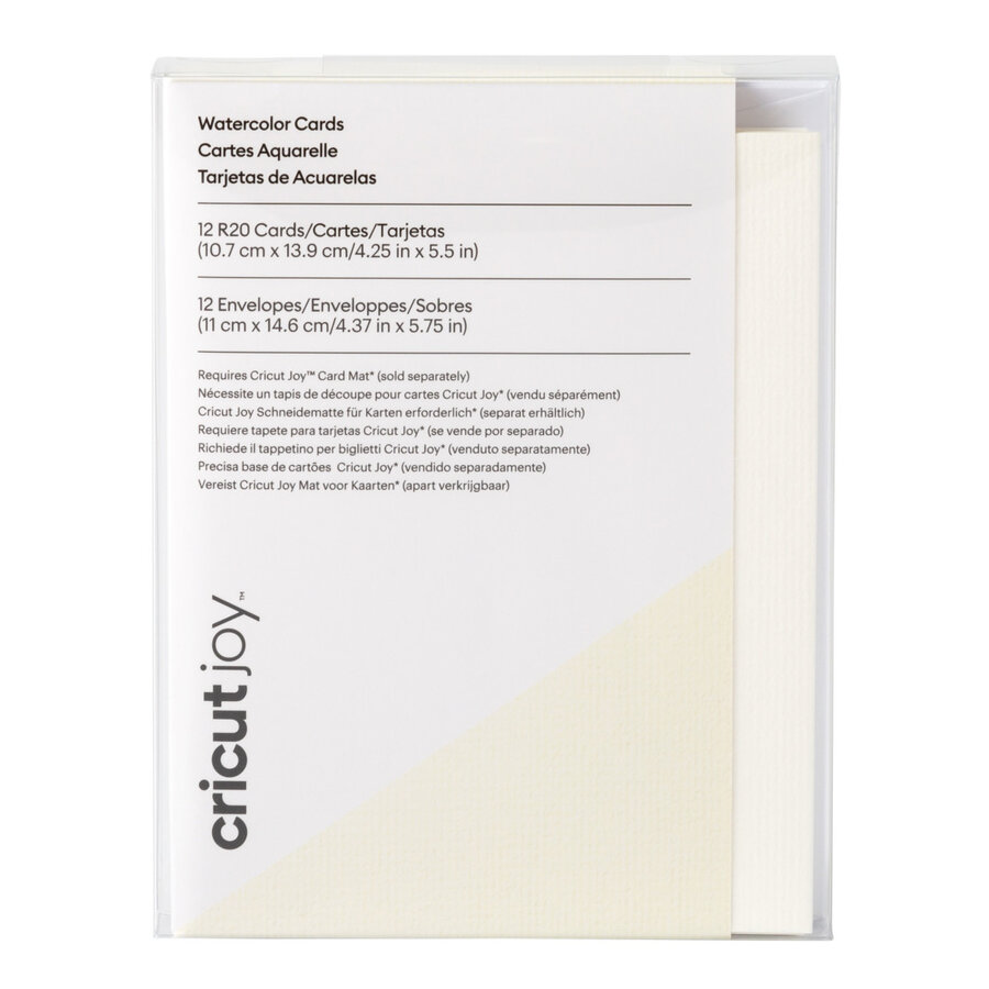 Tarjetas Cricut Watercolor R20 CRC-2009984 paquete con tarjetas y sobres