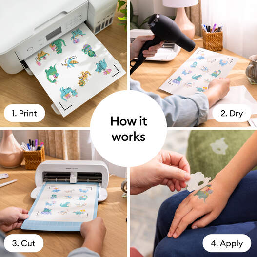 Cricut® Printable Temporary Tattoo Sheets - 8.5 in x 11 in (8 ct) Cricut® Printable Temporary Tattoo Sheets - 8.5 in x 11 in (8 ct)