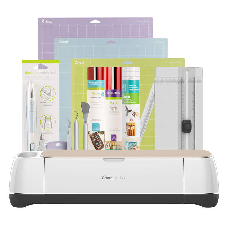 Cricut Maker® + Essentials Bundle, Champagne Cricut Maker® + Essentials Bundle, Champagne