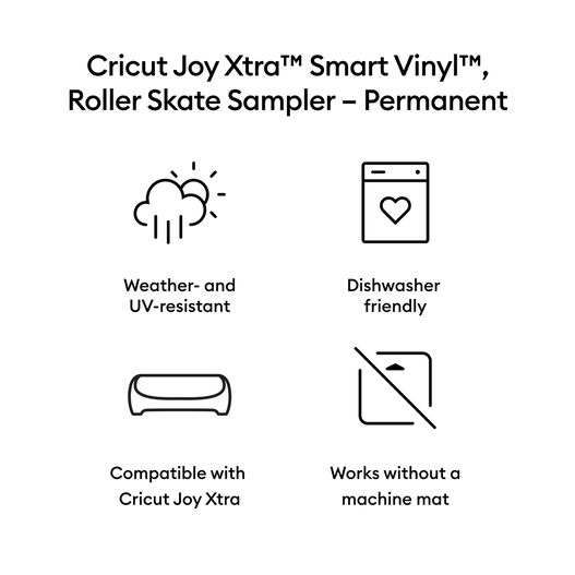 Cricut Joy Xtra™ Smart Vinyl™ – Permanent Sampler, Roller Skate (3 ct)