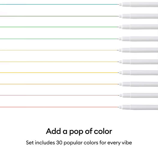 Cricut&reg; Extra Fine Point Pens 0.3 mm, Ultimate Sampler (30 ct) + Adapter