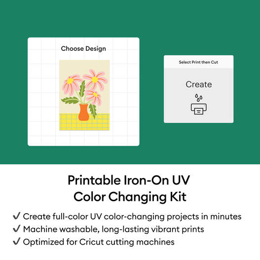 Cricut&reg; Printable Iron-On UV Color Changing Kit &ndash; 8.5 in x 11 in (4 ct)