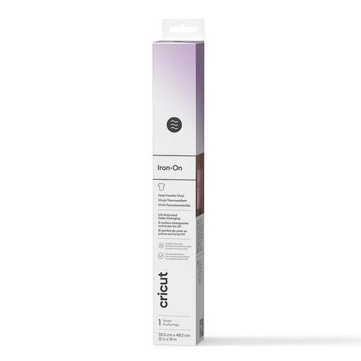 UV-Activated, Color-Changing Iron-On, White - Violet