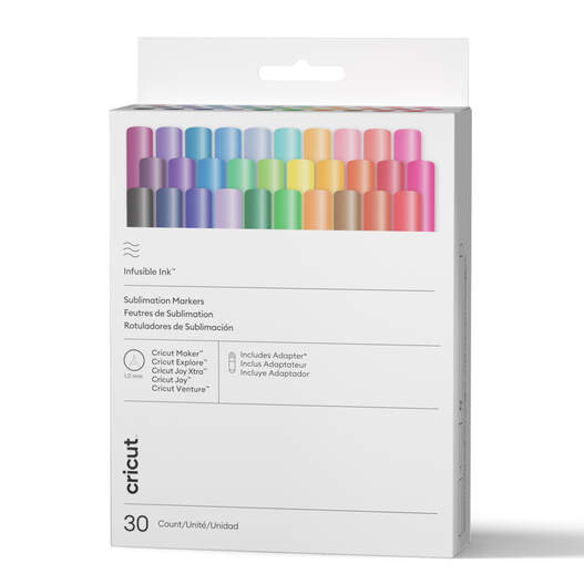 Cricut&reg; Infusible Ink&trade; Markers 1.0 mm, Ultimate Sampler (30 ct) + Adapter