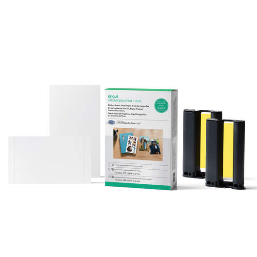 Cricut StickerPix Print + Cut&trade; Sticker Sheets, Photo Paper & Ink Cartridges Set (72 Prints)