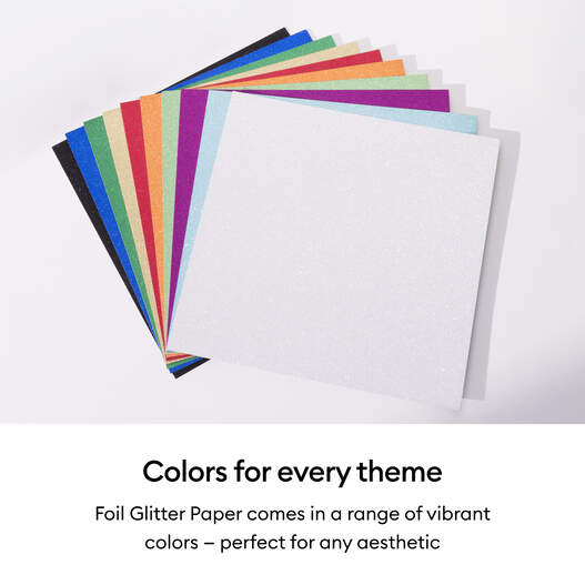 Cricut&reg; Foil Glitter Paper, Rainbow Sampler - 12 in x 12 in (20 ct)