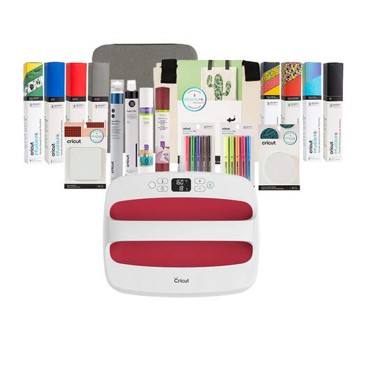 Cricut EasyPress™ 2, Raspberry  - 12" x 10" + Essentials Iron -On Bundle