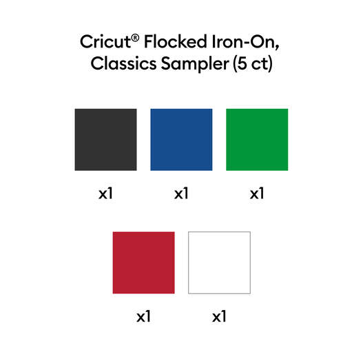 Cricut® Flocked Iron-On, Classics Sampler - 12 in x 12 in (5 ct)