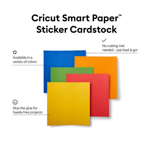 Cricut Smart Paper Sticker Cardstock Sampler, Bright Bow, 13x25in, 20 Count