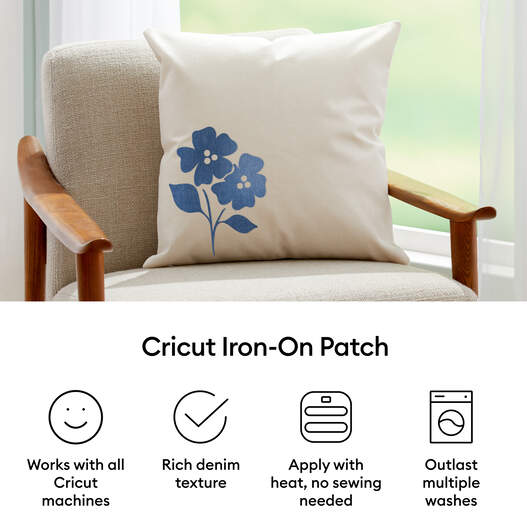 Iron-on Patch, Blue Denim Tones, 8 in x 12 in (8)