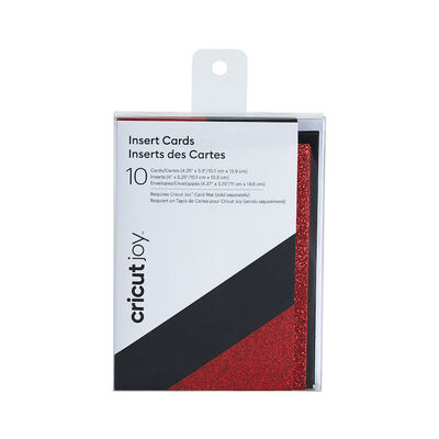 Cricut Joy™ Insert Cards, Black/Red Glitter 4.25" x 5.5"