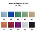 Cricut&reg; Foil Glitter Paper, Rainbow Sampler - 12 in x 12 in (20 ct)