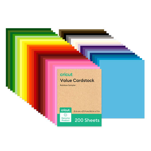 Cricut&reg; Value Cardstock, Rainbow Sampler - 8.5 in x 11 in (200 ct)
