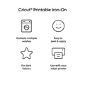 Cricut® Printable Iron-On For Dark Fabrics - 8.5 in x 11 in (10 ct)