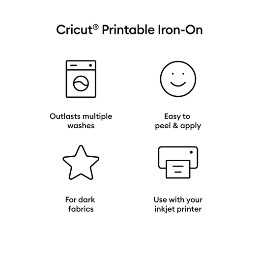 Cricut® Printable Iron-On For Dark Fabrics - 8.5 in x 11 in (10 ct)