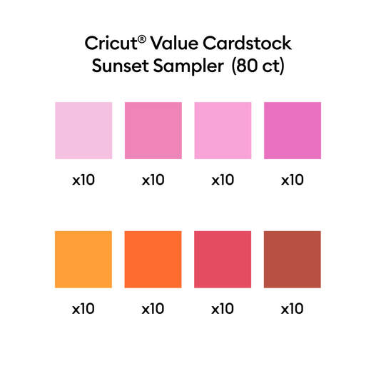 Value Cardstock, Sunset Sampler - 8.5 in x 11 in (80 ct) Value Cardstock, Sunset Sampler - 8.5 in x 11 in (80 ct)