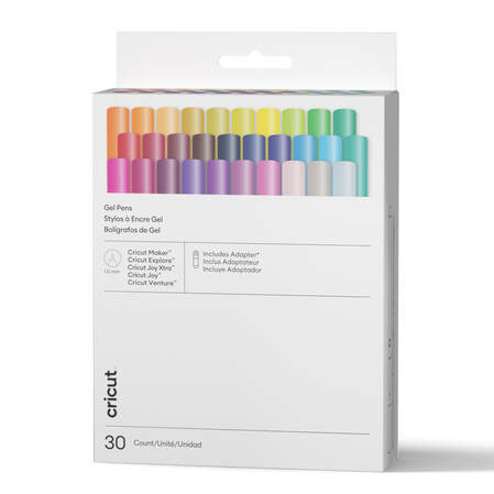 Cricut&reg; Gel Pens 1.0 mm, Ultimate Sampler (30 ct) + Adapter