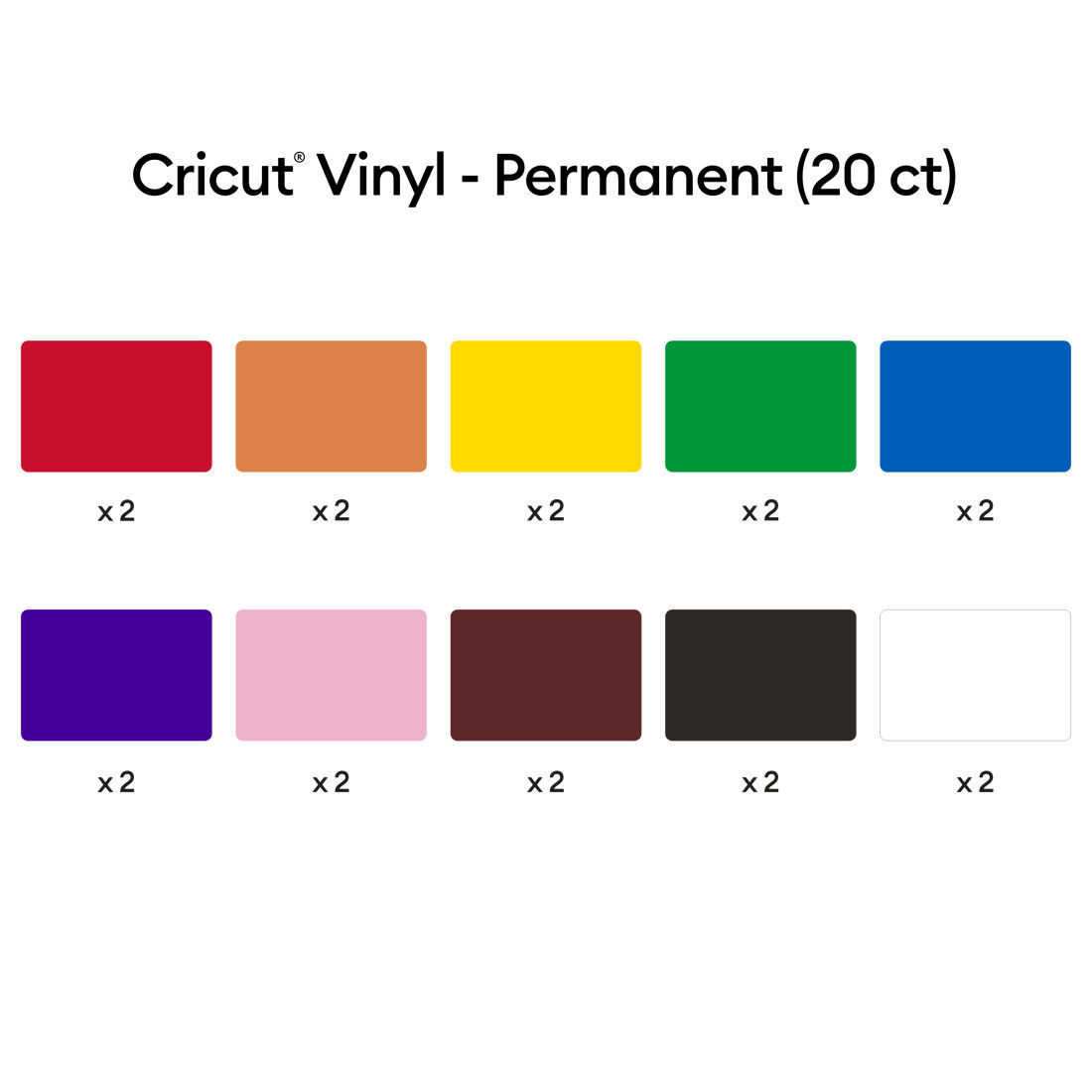 Cricut vinyl colors hotsell