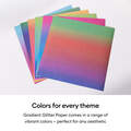 Cricut&reg; Gradient Glitter Paper, Rainbow Sampler - 12 in x 12 in (12 ct)