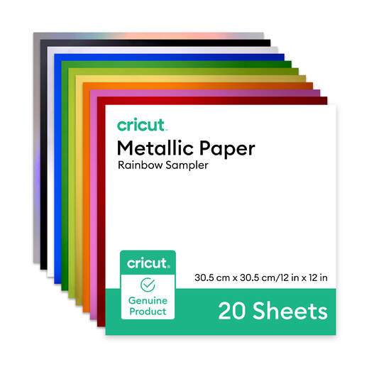 Cricut&reg; Metallic Paper, Rainbow Sampler - 12 in x 12 in (20 ct)