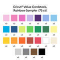 Cricut&reg; Value Cardstock, Rainbow Sampler - 12 in x 12 in (75 ct)