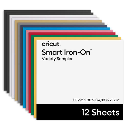 Cricut® Smart Iron-On™ Matless Heat Transfer Vinyl, Variety Sampler - 13 in x 12 in (12 ct)