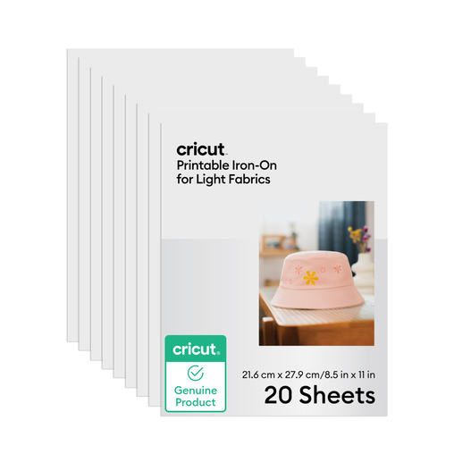 Cricut® Printable Iron-On For Light Fabrics - 8.5 in x 11 in (20 ct)