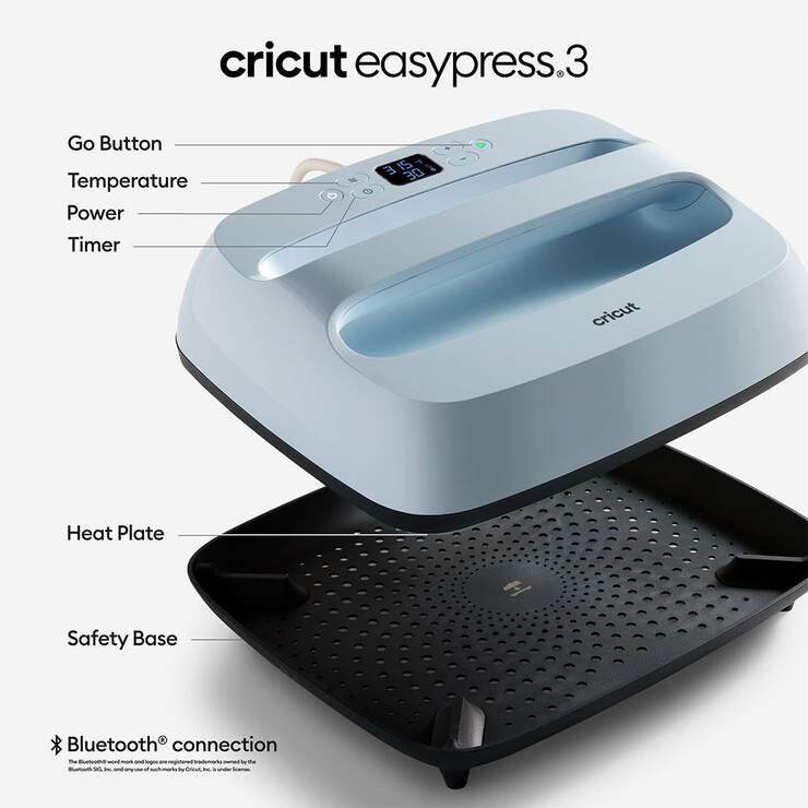 Cricut EasyPress™ 3, 12" x 10" + Essentials Iron -On Bundle