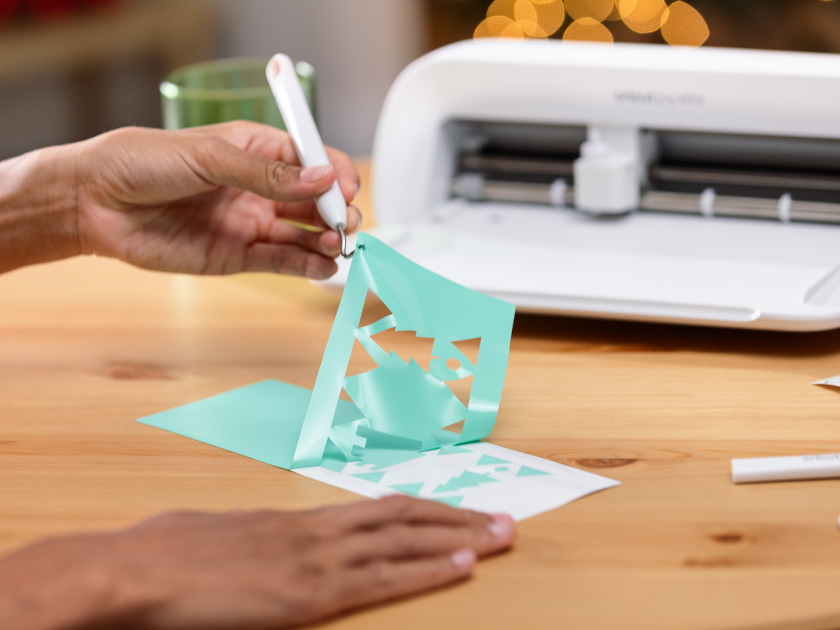 Woman's hands weeding vinyl 
