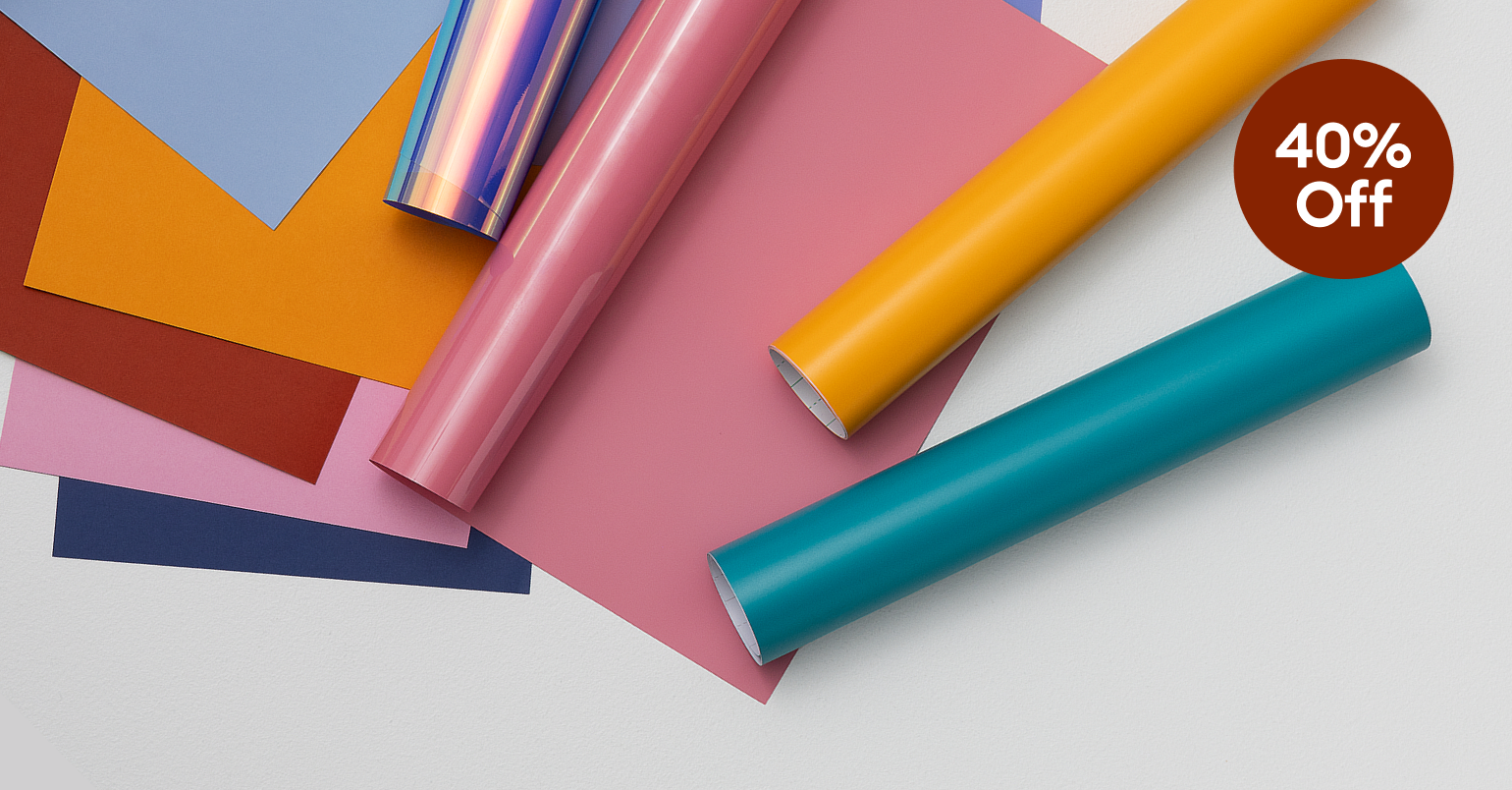 Save 40% on vinyl & paper