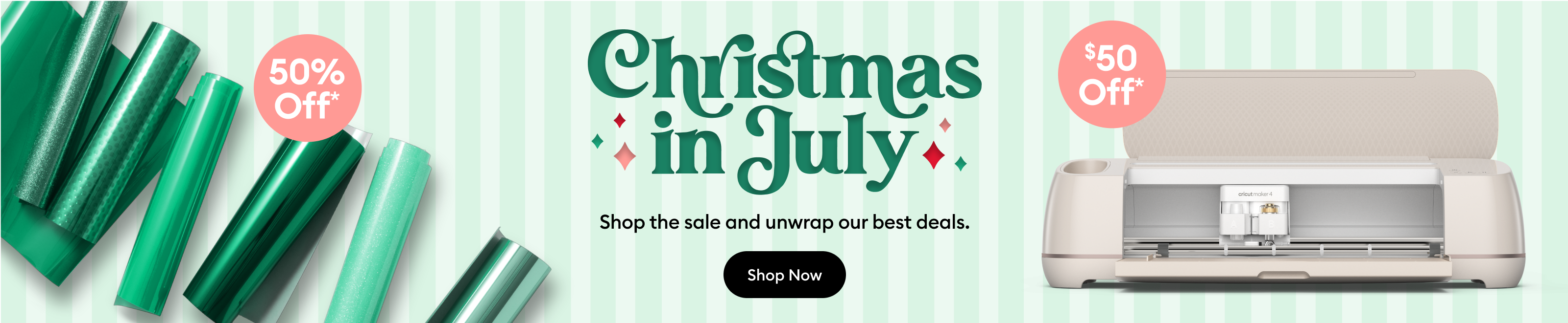 Shop our Christmas in July sale to get our best deals on machines, heat presses, materials, and more.*