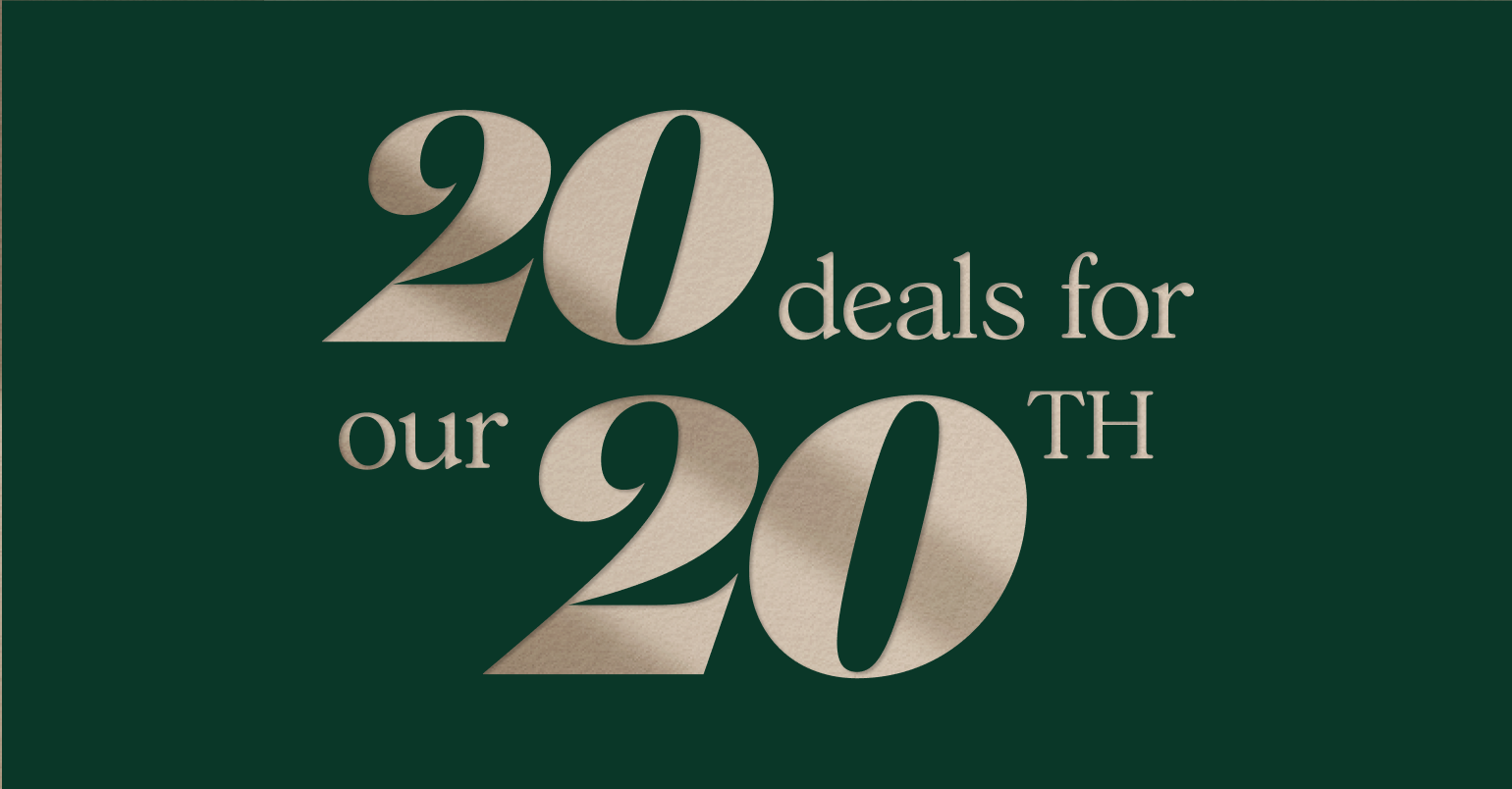 20 deals for our 20th anniversary