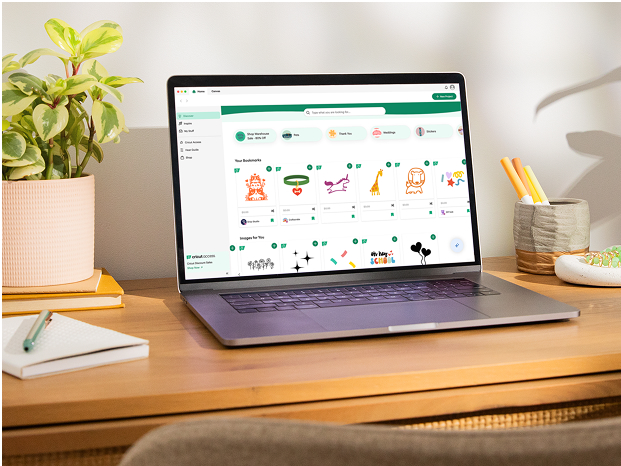 Laptop computer open with Cricut Design Space pulled up on the screen