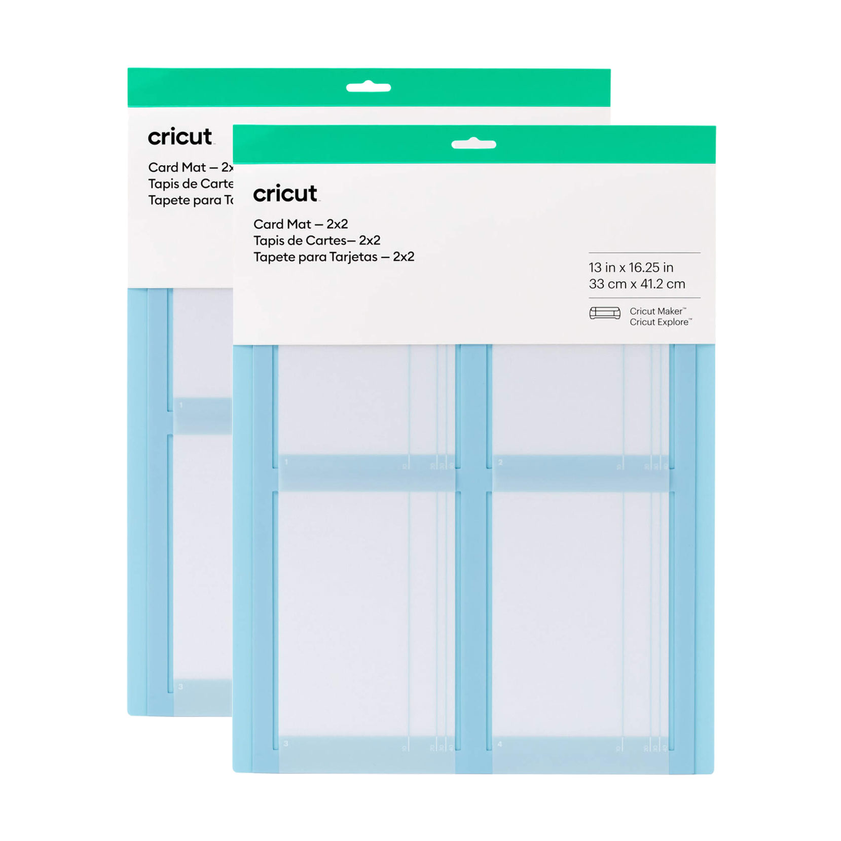 Cricut Card Mat | 2x2 | 2 Count | White/Blue