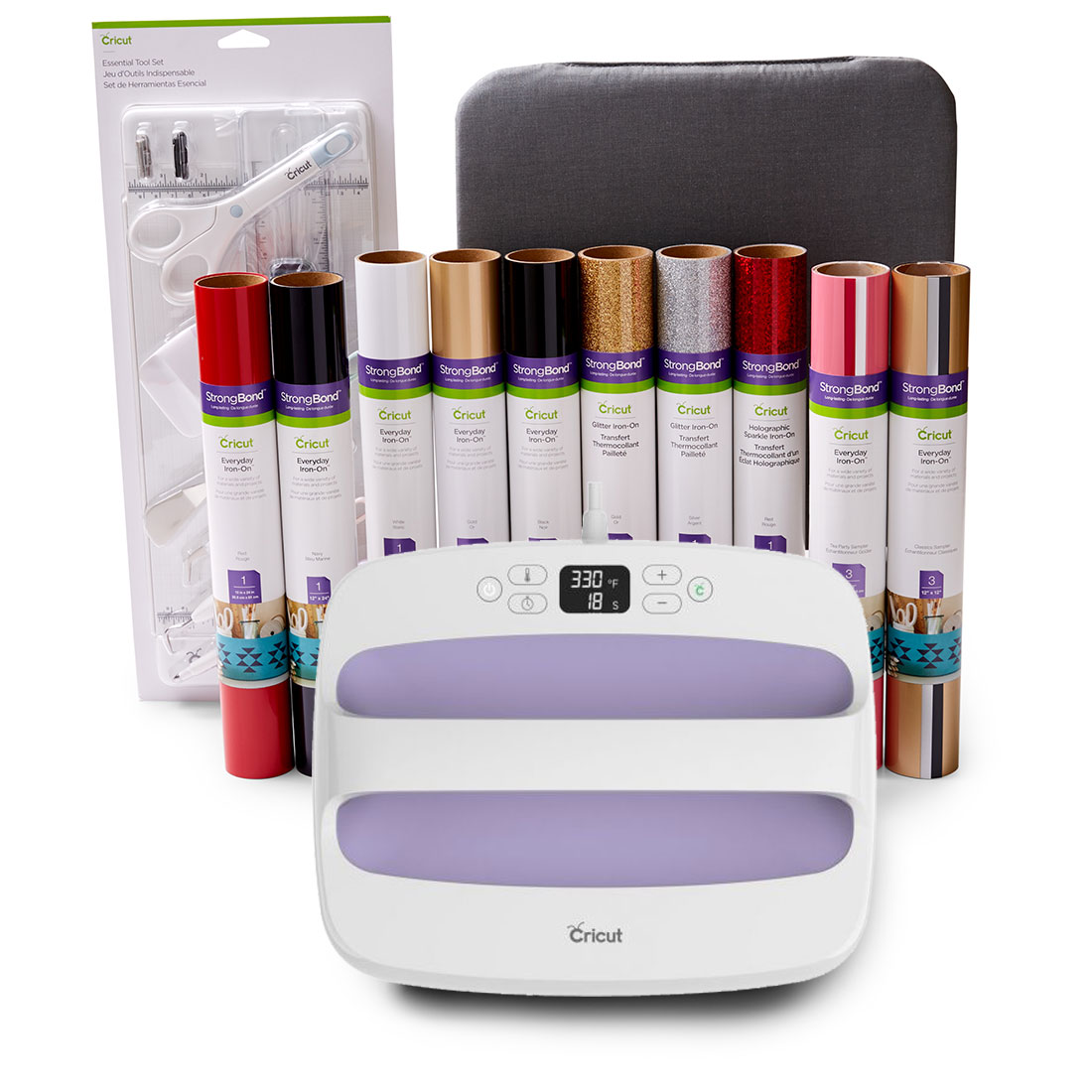 Cricut EasyPress™ 2, Lilac 12" x 10" + Essentials Iron On Bundle