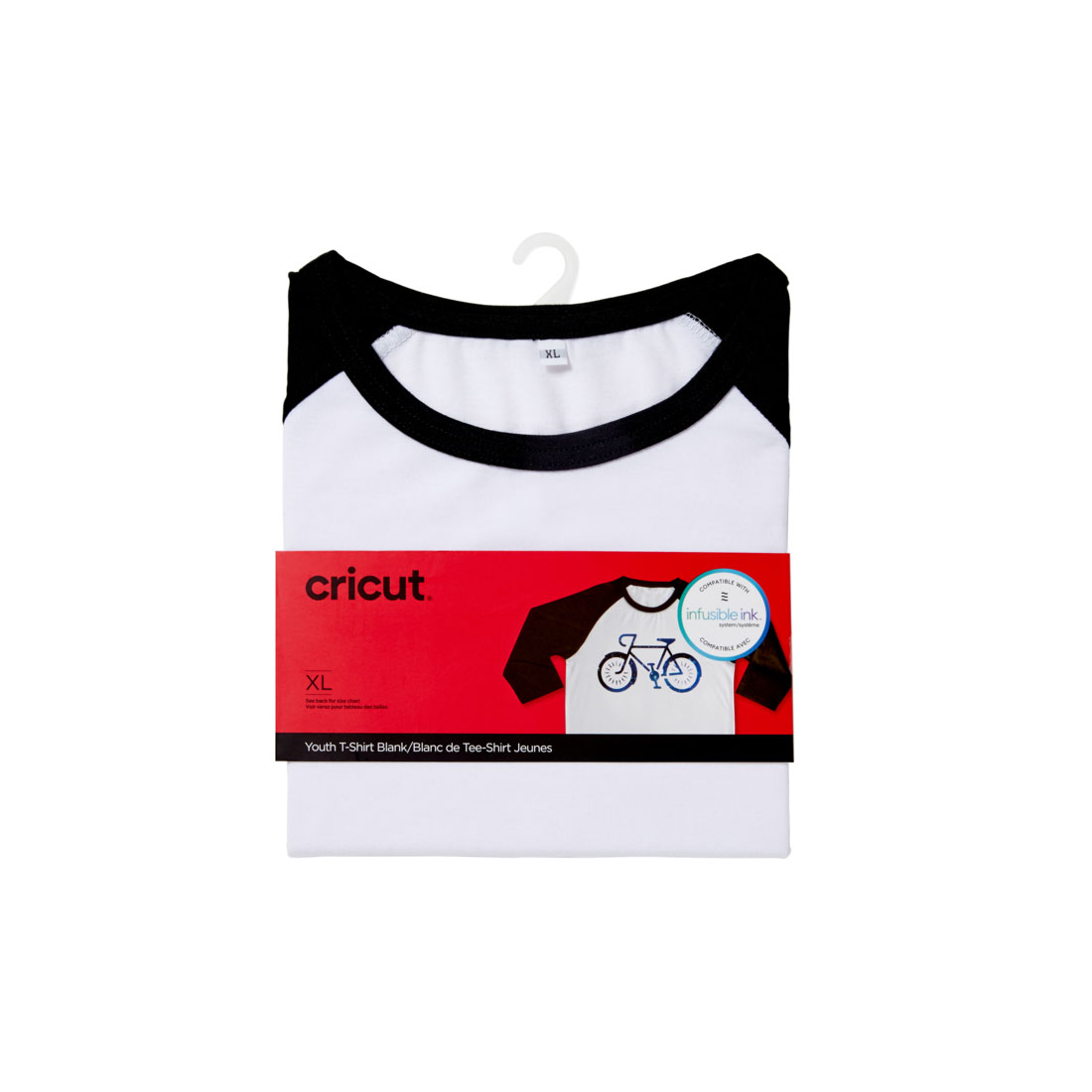 Cricut Unisex Adult T-Shirt Blank | Raglan in Dark/Light Heathered Gray | 2XL